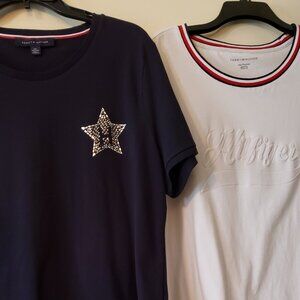 4 Tommy Hilfiger women's shirts Red, blue and 2 white Size XXL